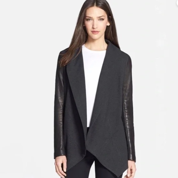 Theory Jackets & Blazers - Theory 'Laura' Leather Sleeve Jacket in size M - worn one time